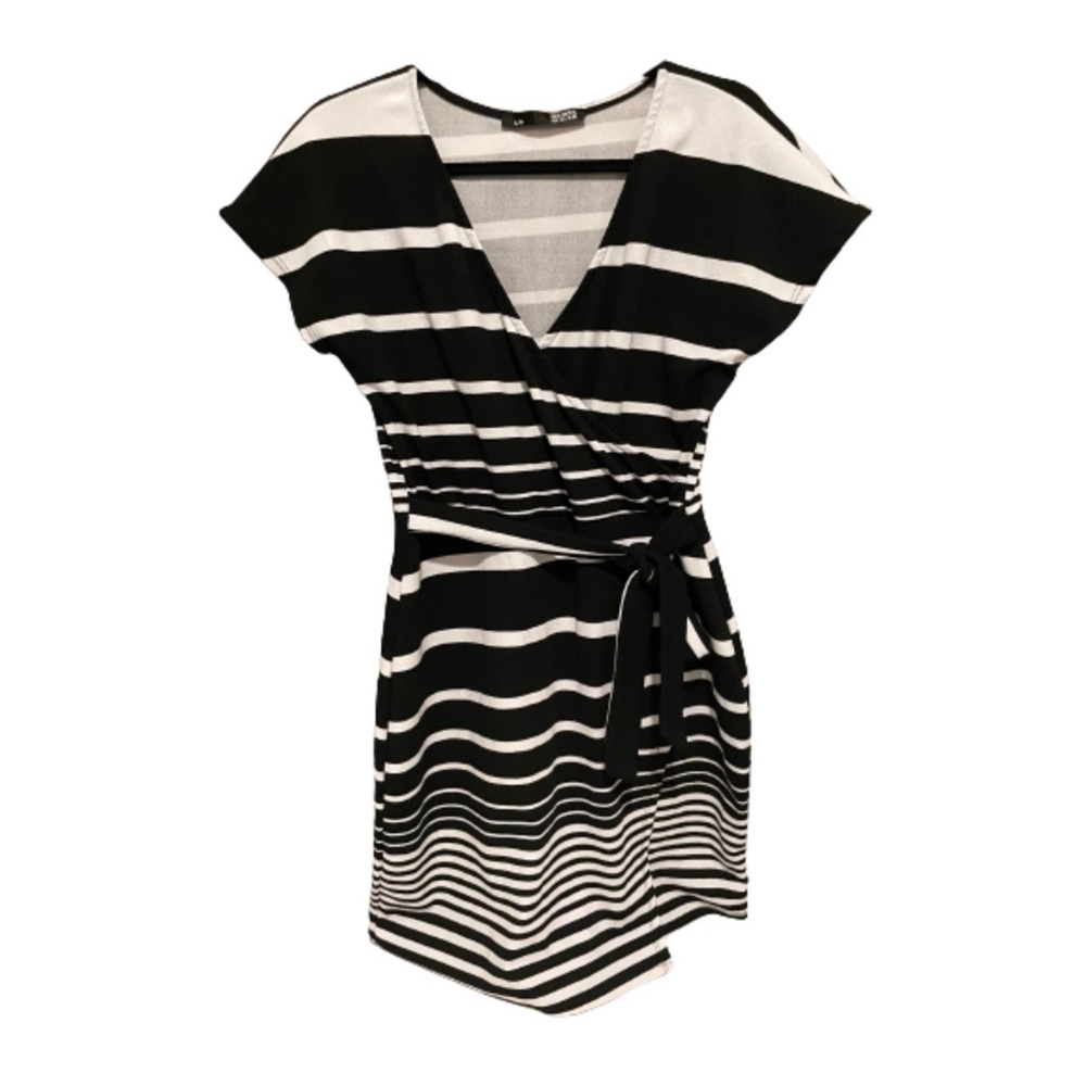 COPY - Faux Wrap Striped Dress